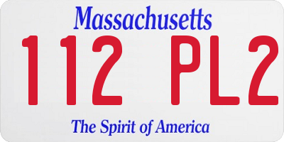 MA license plate 112PL2