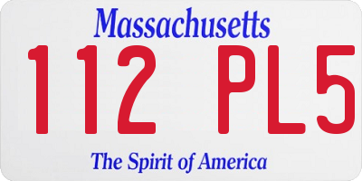 MA license plate 112PL5