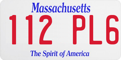 MA license plate 112PL6