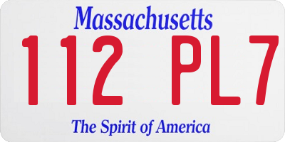 MA license plate 112PL7