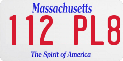 MA license plate 112PL8
