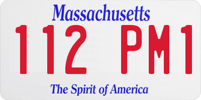 MA license plate 112PM1