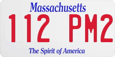 MA license plate 112PM2