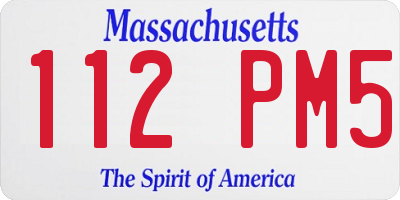 MA license plate 112PM5
