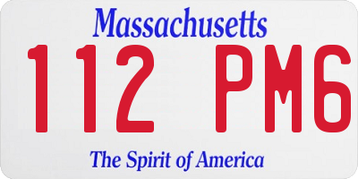MA license plate 112PM6