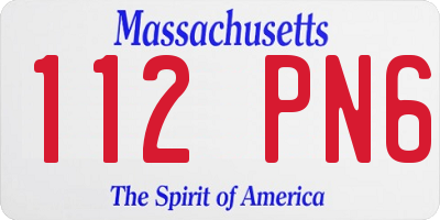 MA license plate 112PN6