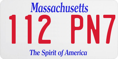 MA license plate 112PN7