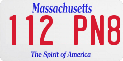 MA license plate 112PN8