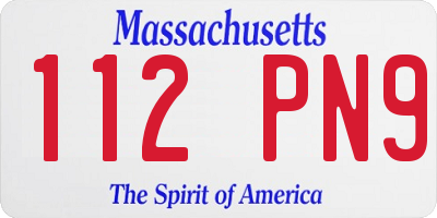 MA license plate 112PN9