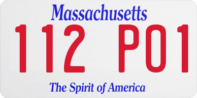MA license plate 112PO1