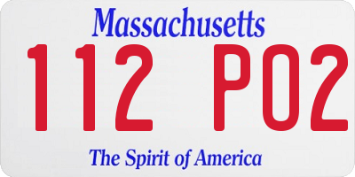 MA license plate 112PO2