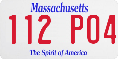 MA license plate 112PO4