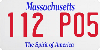 MA license plate 112PO5