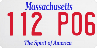 MA license plate 112PO6