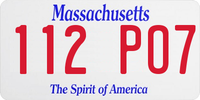 MA license plate 112PO7