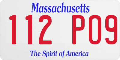 MA license plate 112PO9