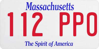MA license plate 112PP0