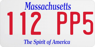 MA license plate 112PP5