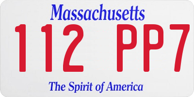 MA license plate 112PP7