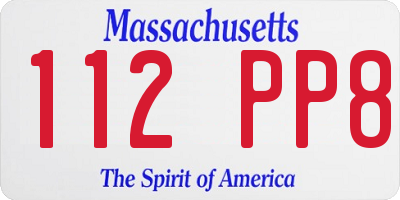 MA license plate 112PP8