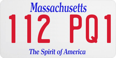 MA license plate 112PQ1