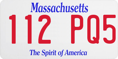 MA license plate 112PQ5