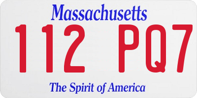 MA license plate 112PQ7