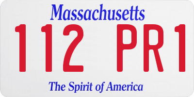 MA license plate 112PR1