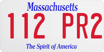MA license plate 112PR2