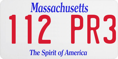 MA license plate 112PR3