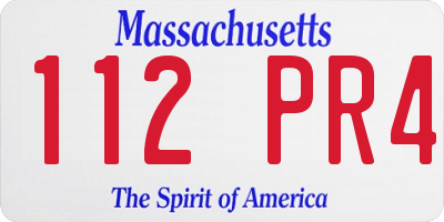 MA license plate 112PR4