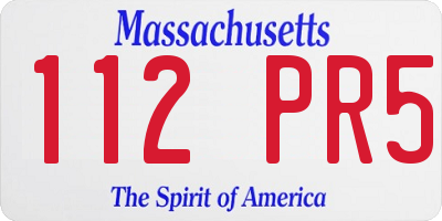 MA license plate 112PR5