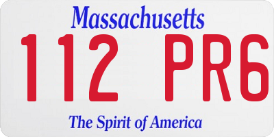 MA license plate 112PR6