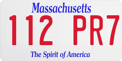 MA license plate 112PR7
