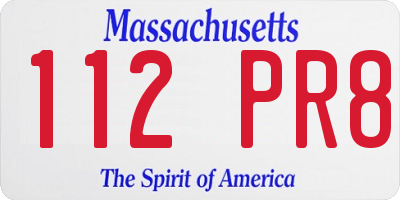 MA license plate 112PR8