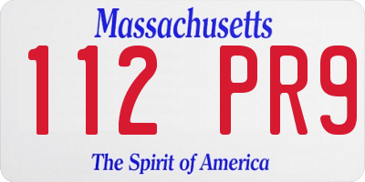 MA license plate 112PR9