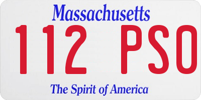 MA license plate 112PS0