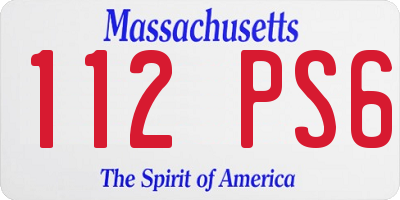 MA license plate 112PS6