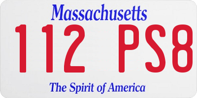 MA license plate 112PS8