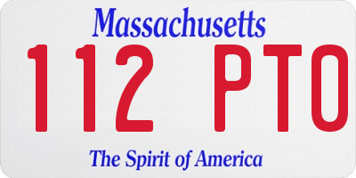 MA license plate 112PT0