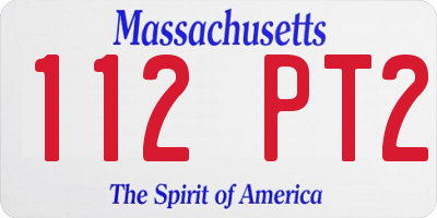 MA license plate 112PT2