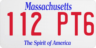 MA license plate 112PT6