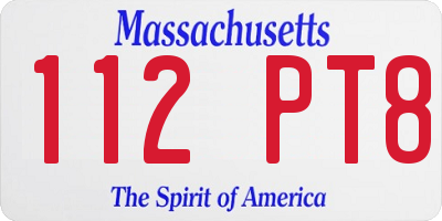 MA license plate 112PT8