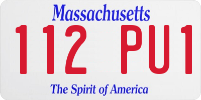 MA license plate 112PU1