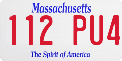 MA license plate 112PU4
