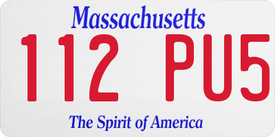 MA license plate 112PU5