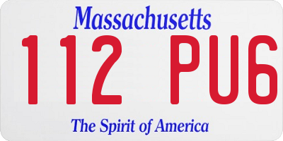 MA license plate 112PU6