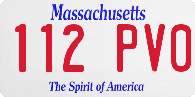 MA license plate 112PV0