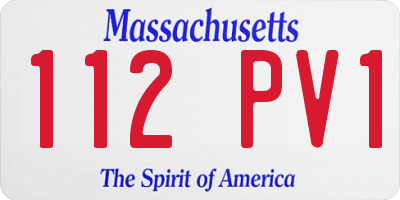 MA license plate 112PV1