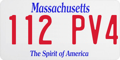 MA license plate 112PV4